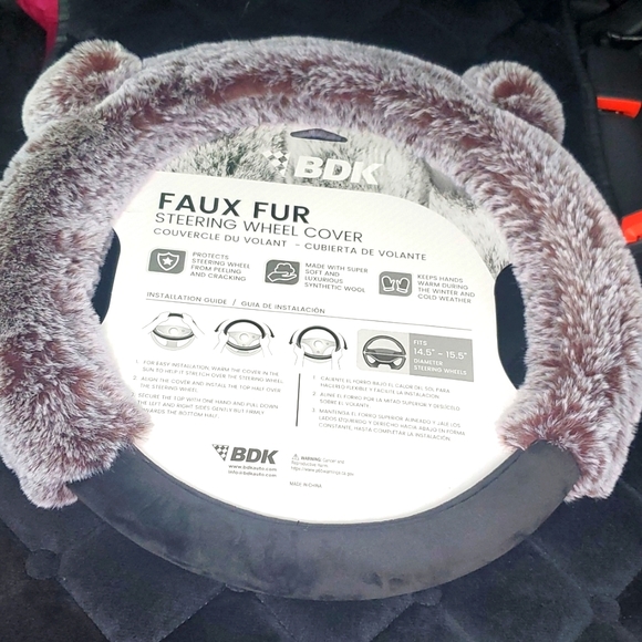 1Pc Plush Steering Cover for Car Panda Safety Mask Universal Grip BDF - Picture 3 of 7